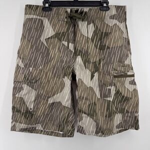 Simms SolarFlex Shorts Mens 36 Green Camo Cargo Fishing Board Shorts